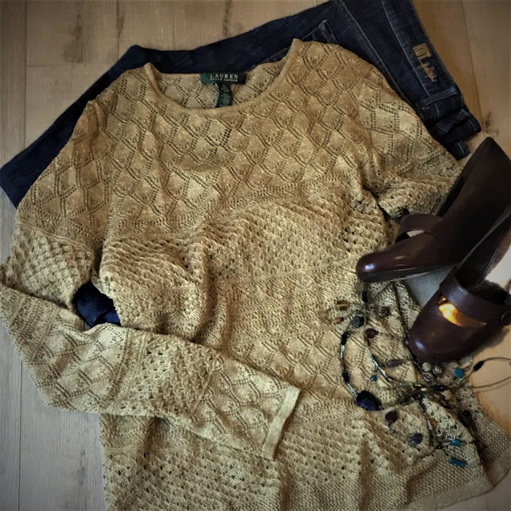 Lauren by Ralph Lauren - Gold metallic sweater!